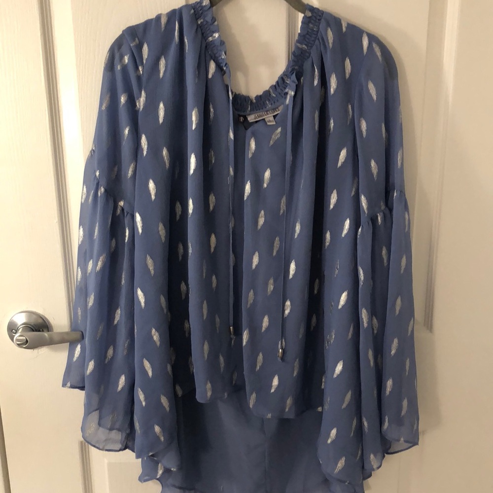 Flowy and sparkly long sleeve blouse